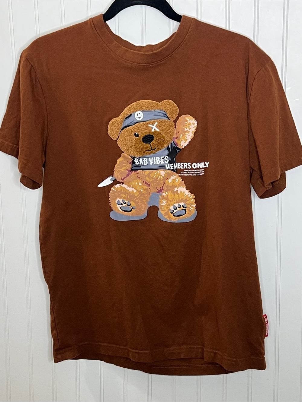 Members Only Brown Bear Graphic Tee - Brown Medium